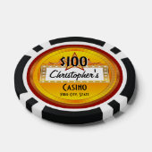 Gepersonaliseerde aangepaste poker chips, goud / r chips (Enkel)