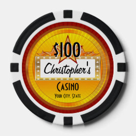 Gepersonaliseerde aangepaste poker chips, goud / r poker chips