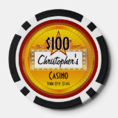 Gepersonaliseerde aangepaste poker chips, goud / r poker chips (Achterkant)