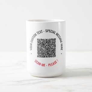 Gepersonaliseerde aangepaste QR-code en tekst koff Koffiemok
