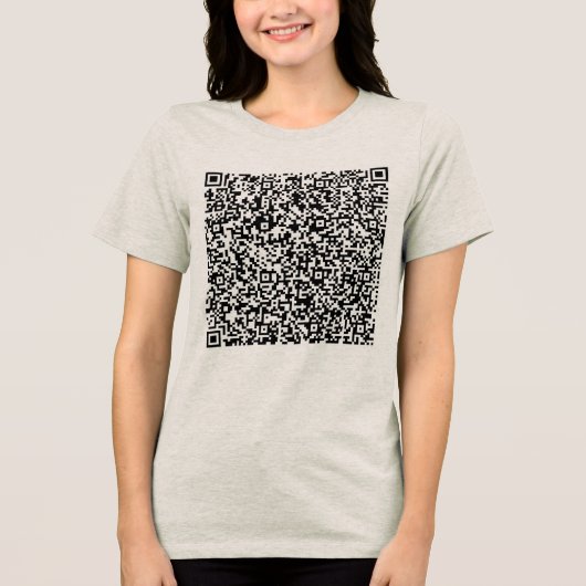 Gepersonaliseerde aangepaste QR-code Scan Info Uw  Tri-Blend Shirt (Voorkant)
