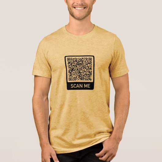 Gepersonaliseerde aangepaste QR-code Scan Info Uw  Tri-Blend Shirt (Voorkant)