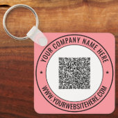 Gepersonaliseerde aangepaste QR-code tekst Busines Sleutelhanger (Voorkant)