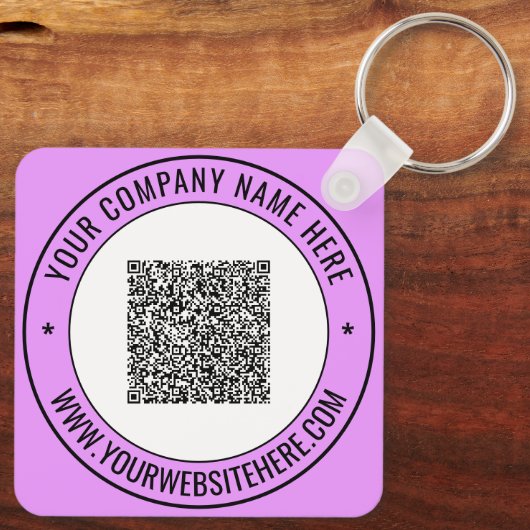 Gepersonaliseerde aangepaste QR-code tekst Busines Sleutelhanger (Achterkant)