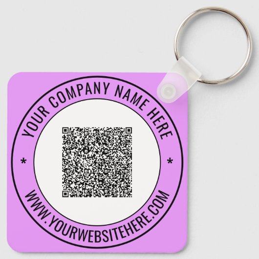 Gepersonaliseerde aangepaste QR-code tekst Busines Sleutelhanger (Achterkant)