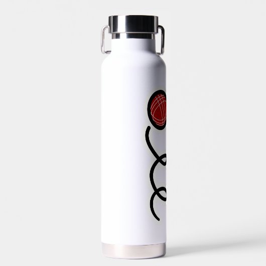 Gepersonaliseerde aangepaste rode bocce bal cadeau waterfles (Voorkant)