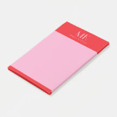 Gepersonaliseerde aangepaste rode roze minimalisti post-it® notes (Schuin)