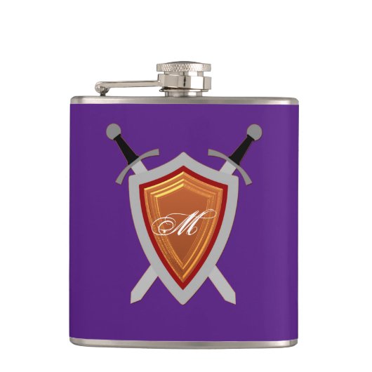 Gepersonaliseerde Aangepaste Roestvrij Staal Monog Heupfles (Voorkant)