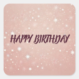 Gepersonaliseerde aangepaste roze Happy Birthday S Vierkante Sticker