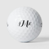 Gepersonaliseerde Aangepaste Script Monogram Golfb Golfballen (Voorkant)