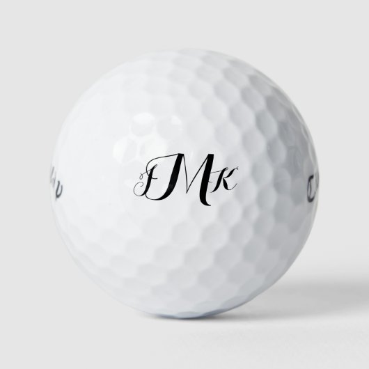 Gepersonaliseerde Aangepaste Script Monogram Golfb Golfballen (Voorkant)