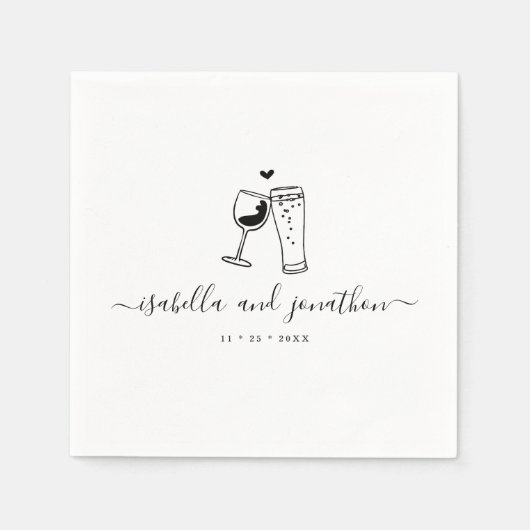 Gepersonaliseerde aangepaste servetten met wijn- e (Voorkant)