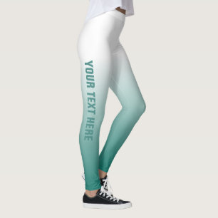 Gepersonaliseerde aangepaste Sjabloon Blauwgroen m Leggings