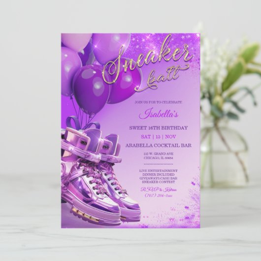 Gepersonaliseerde aangepaste sneaker-thema kaart (Staand voorkant)