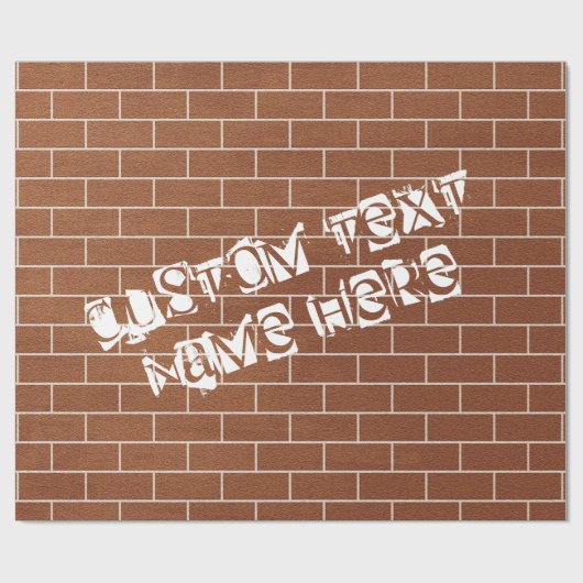 Gepersonaliseerde aangepaste tekst baksteen muur w cadeaupapier (Vlak)