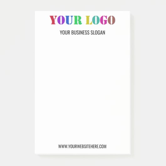 Gepersonaliseerde aangepaste tekst Bedrijf Logo St Post-it® Notes (Voorkant)