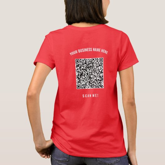 Gepersonaliseerde aangepaste tekst Business QR Cod T-shirt (Achterkant)