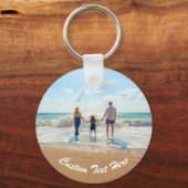 Gepersonaliseerde aangepaste tekst en familie foto sleutelhanger (Achterkant)