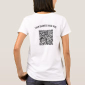 Gepersonaliseerde aangepaste tekst en kleur QR Cod T-shirt (Achterkant)