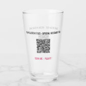 Gepersonaliseerde aangepaste tekst en QR-codeglas Glas (Achterkant)