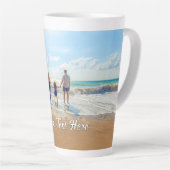 Gepersonaliseerde aangepaste tekst en uw foto latt latte mok (Rechterhoek)