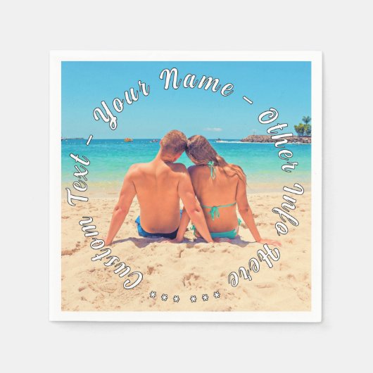 Gepersonaliseerde aangepaste tekst en uw foto serv servet (Voorkant)