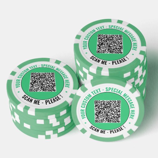 Gepersonaliseerde aangepaste tekst en uw QR-code p Poker Chips (Opstapeling)