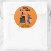 Gepersonaliseerde aangepaste tekst Gelukkig Hallow Ronde Sticker (Tas)