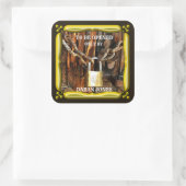 Gepersonaliseerde aangepaste tekst hangslot en ket vierkante sticker (Tas)