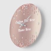 Gepersonaliseerde aangepaste tekst klok Roos goude (Hoek)