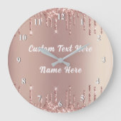 Gepersonaliseerde aangepaste tekst klok Roos goude (Voorkant)