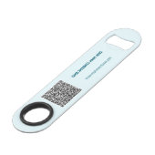Gepersonaliseerde Aangepaste Tekst QR Code Bar Sle Speed Flessenopener (Voorkant Gekanteld)