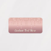 Gepersonaliseerde aangepaste tekst Roos Gold Glitt Labels (Design 1)