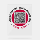 Gepersonaliseerde aangepaste tekst Uw QR-code Acry Acryl Bord (Voorkant)