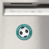 Gepersonaliseerde aangepaste tekst Voetbal magneet (Insitu (Vaatwasser))