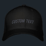 Gepersonaliseerde aangepaste tekst Zwart Grijs Uw  Geborduurde Pet<br><div class="desc">Creëer uw eigen aangepaste look met deze stijlvolle zwart-grijs geborduurde honkbal pet. Voeg uw unieke touch toe door deze te personaliseren met uw eigen tekst, of het nu gaat om een naam, een speciaal bericht of een gedenkwaardige quote. Dit klassieke pet heeft een tijdloos kleurenpalet van zwart en grijs, waardoor...</div>