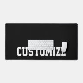 Gepersonaliseerde aangepaste tekst Zwart-wit Bureaumat (Keyboard & Muis)