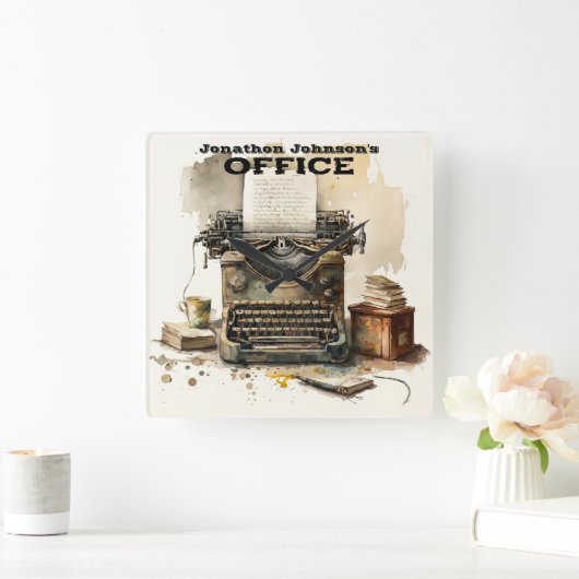 Gepersonaliseerde aangepaste typemachine wandklok (Huis)