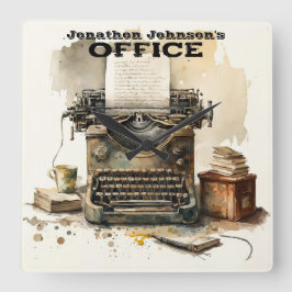 Gepersonaliseerde aangepaste typemachine wandklok