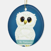 Gepersonaliseerde aangepaste Uil Vogel Foto Keramisch Ornament (Links)