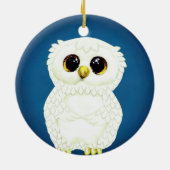Gepersonaliseerde aangepaste Uil Vogel Foto Keramisch Ornament (Achterkant)