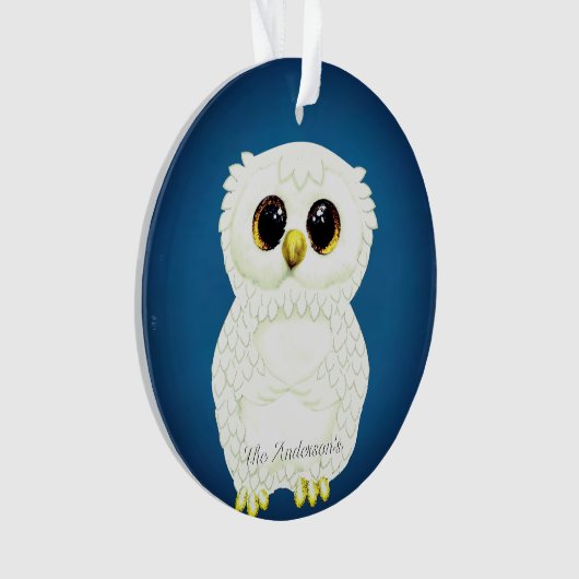 Gepersonaliseerde aangepaste Uil Vogel Foto Ornament (voorkant)