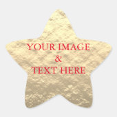 Gepersonaliseerde Aangepaste Uw Eigen Foto & Tekst Ster Sticker (Voorkant)