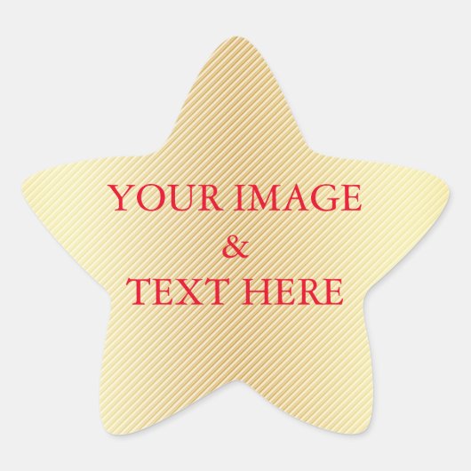 Gepersonaliseerde Aangepaste Uw Eigen Foto & Tekst Ster Sticker (Voorkant)