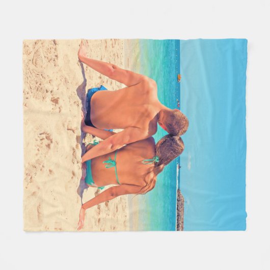 Gepersonaliseerde Aangepaste Uw Foto Fleece Deken (Voorkant (Horizontaal))