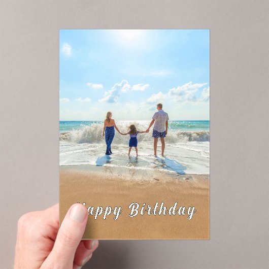 Gepersonaliseerde Aangepaste Uw Foto Verjaardag Ka Acryl Uitnodigingen (Insitu (Draagbaar))
