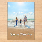 Gepersonaliseerde Aangepaste Uw Foto Verjaardag Ka Acryl Uitnodigingen (Voorkant)