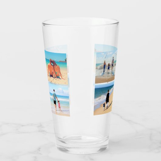 Gepersonaliseerde Aangepaste Uw Fotocollage Glas (Links)