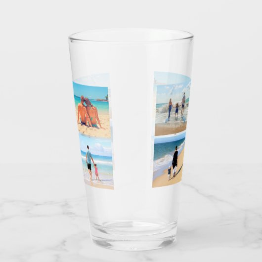 Gepersonaliseerde Aangepaste Uw Fotocollage Glas (Rechts)