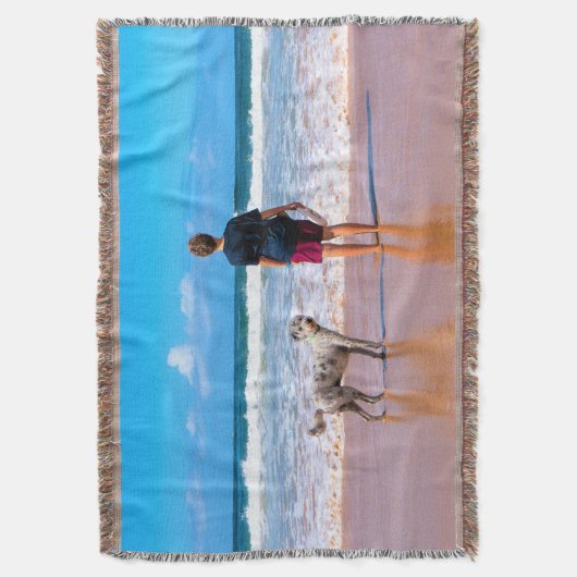 Gepersonaliseerde aangepaste uw huisdier foto gooi deken (Voorkant Verticaal)